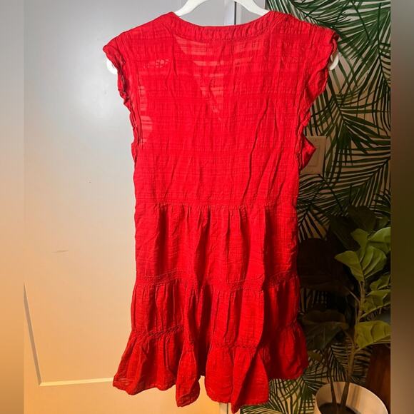 Knox Rose Red Ruffle Mini Sleeveless Dress Sz S - Picture 2 of 3